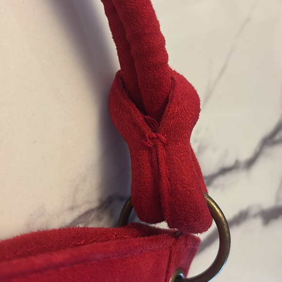 ESCADA Red Velvet Sweetheart Shoulder Bag - Picture 7 of 17
